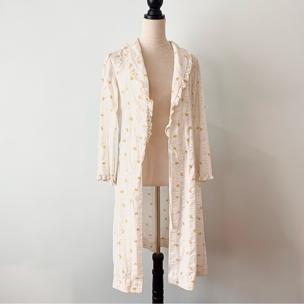 🌼 Vintage Miss Elaine Union Made Seersucker Wrap Dress Robe Sz S/M 🌼 - Picture 10 of 16